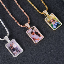 Personalized Diamond Studded Colorful Photo Necklace