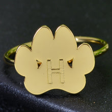 paw shaped initial rings