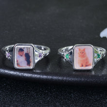 Personalized Colorful Photo Square Ring