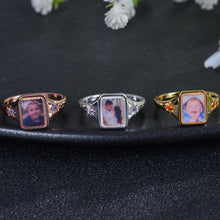 Personalized Colorful Photo Square Ring