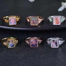 Personalized Colorful Photo Square Ring