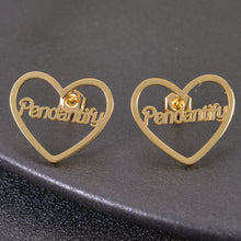 gold name earrings