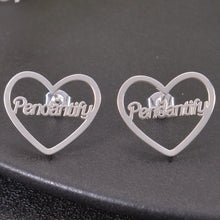 heart earrings with name