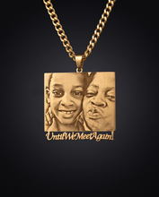 gold photo engraved pendant 