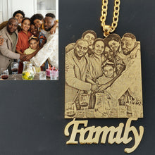 laser engraved gold pendant