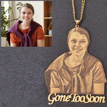 laser engraved photo necklace
