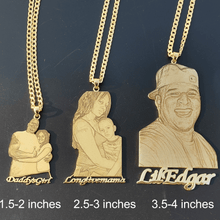 Photo engraved pendant sizes