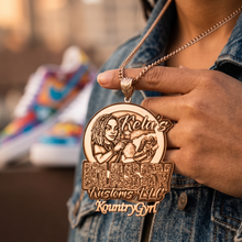 rose gold personalized logo pendant