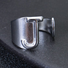 Silver personalized chunky initial ring