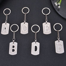 Custom cutout letter keychain laid flat on display
