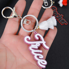 Custom name acrylic keychain with white tassel