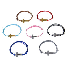 Full set of seven color cross bracelets shown together