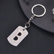 Dog tag keychain attached to keys as everyday accessory