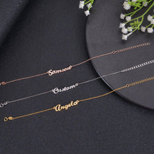 Extender chain detail on personalized name bracelet