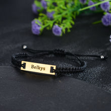Unisex Personalized Nameplate Rope Bracelet