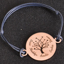 Personalized family tree bracelet with engraved names