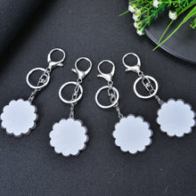 Personalized flower photo keychain shown with a cherished photograph as a custom keepsake gift for family and loved ones.