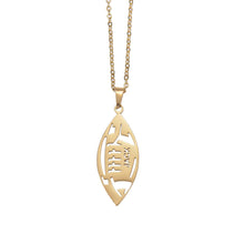 Custom football necklace displayed on a clean background