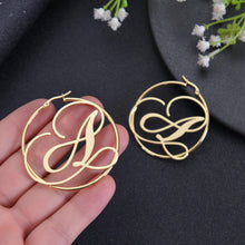 hoop earrings with initial 