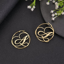 gold initial earring
