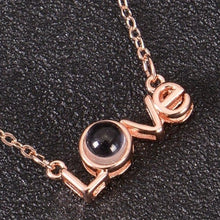 Rose gold personalized Love photo projection necklace