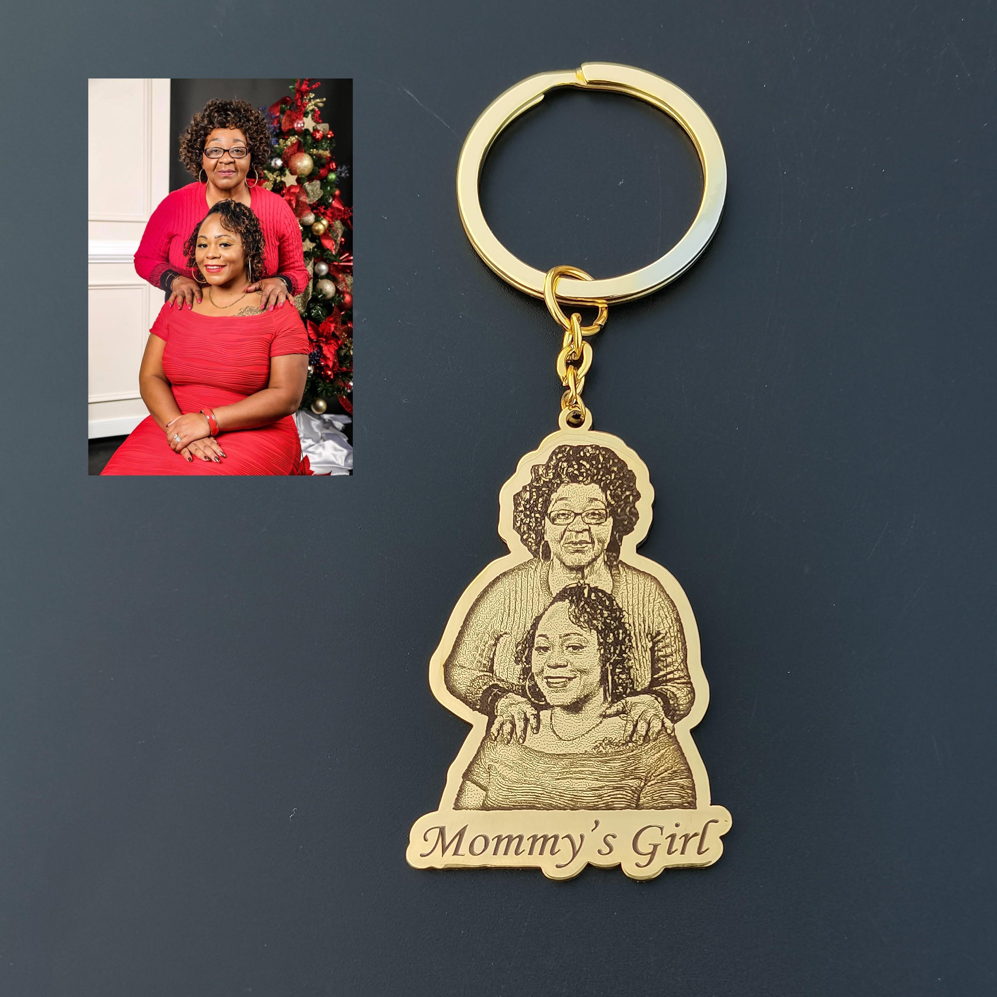 Engraved photo shop keychain