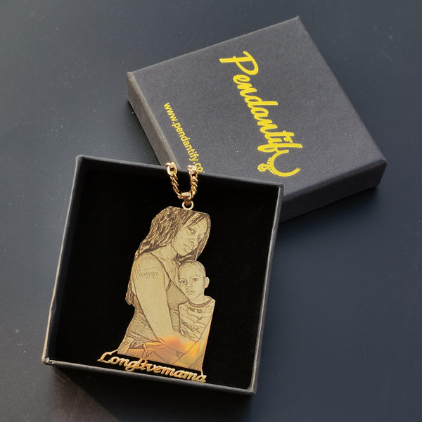 Photo Engraved Pendant Necklace Personalized – Admire Jewelry