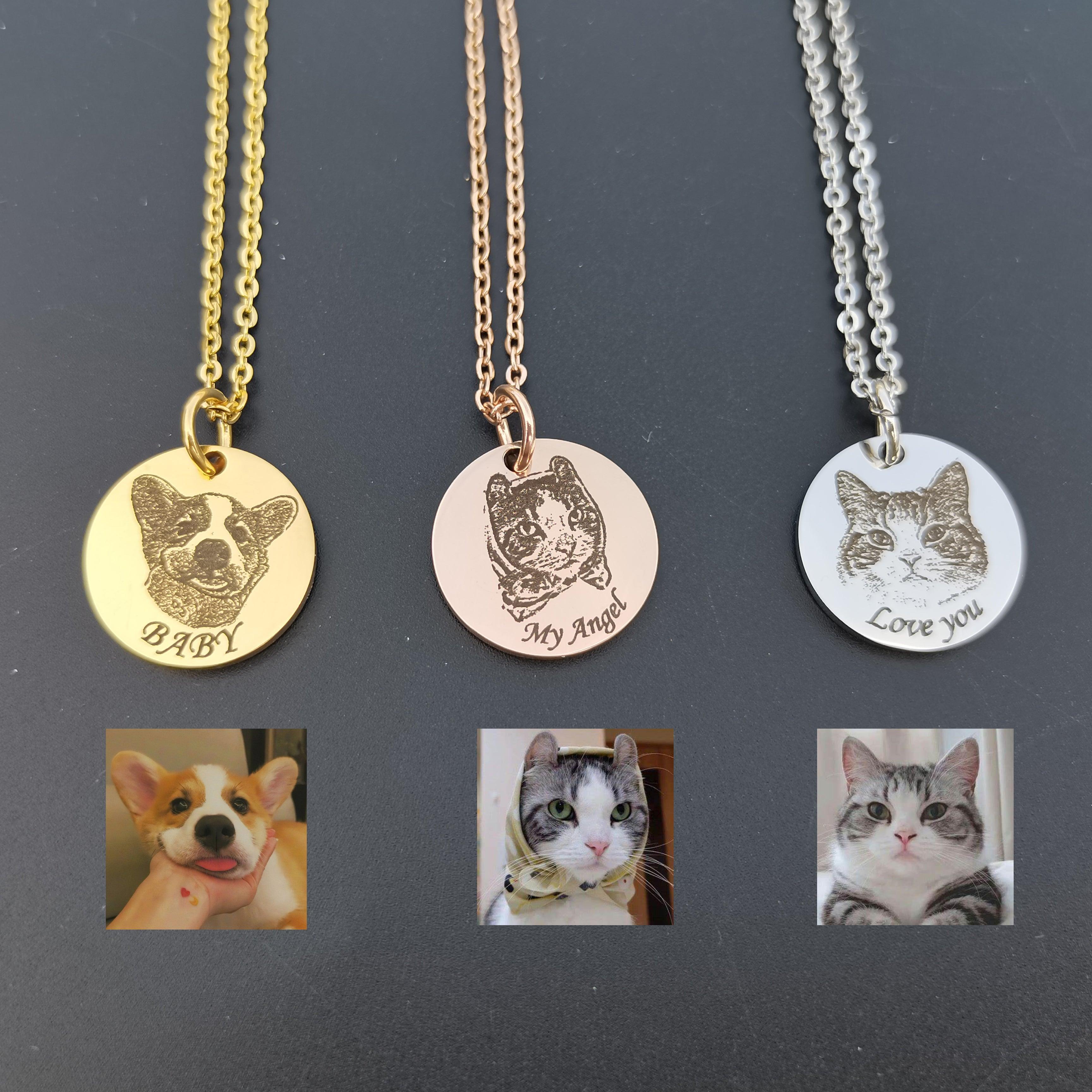 Personalized Dog Necklace Custom Your Pet Photo Necklace Memory Dog Cat  Jewelry | eBay