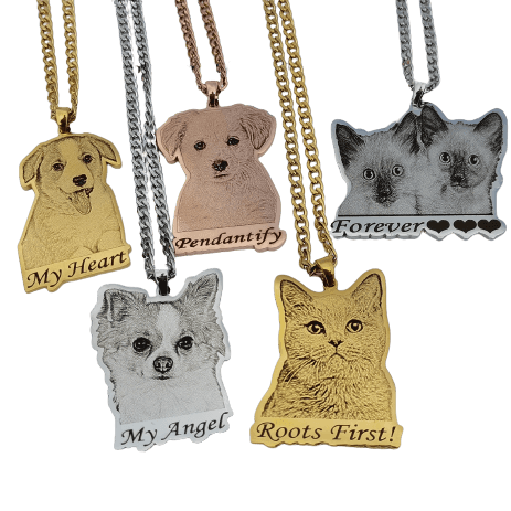 Custom Pet Necklace Personalized Pet Custom Necklace Jewelry Photo Pendant  Engrave Name 925 Sterling Silver Dog Cat Tag Portrait - Customized Necklaces  - AliExpress