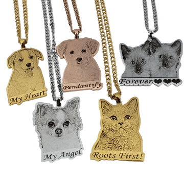 Buy Online Premium Quality Custom Photo Engraved Pet Necklace - Pendantify