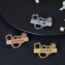 Set of personalized stethoscope name badges, a gift idea for nurses and doctors
