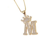 M Style Crown Initial Necklace