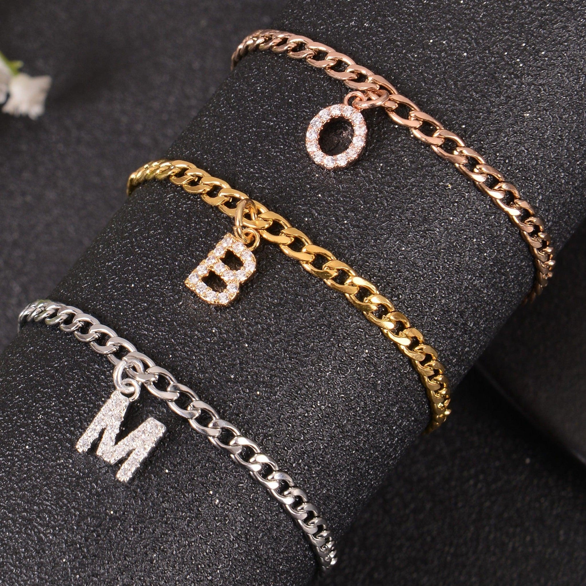 personalized initial bracelets