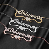 Diamond Studded Name Necklace in Multiple Fonts