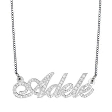 diamond script name necklace