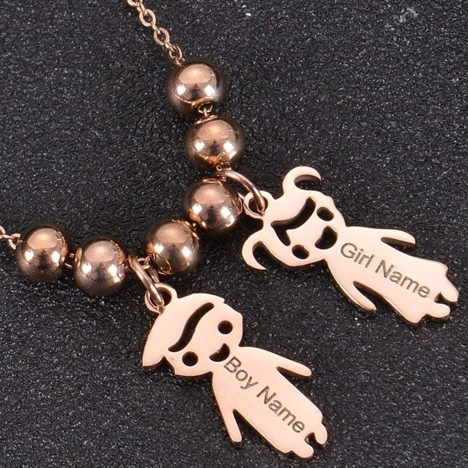 son and daughter name necklace