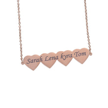 Close-up detail of side jump ring connections linking custom heart bar pendant seamlessly to necklace chain.