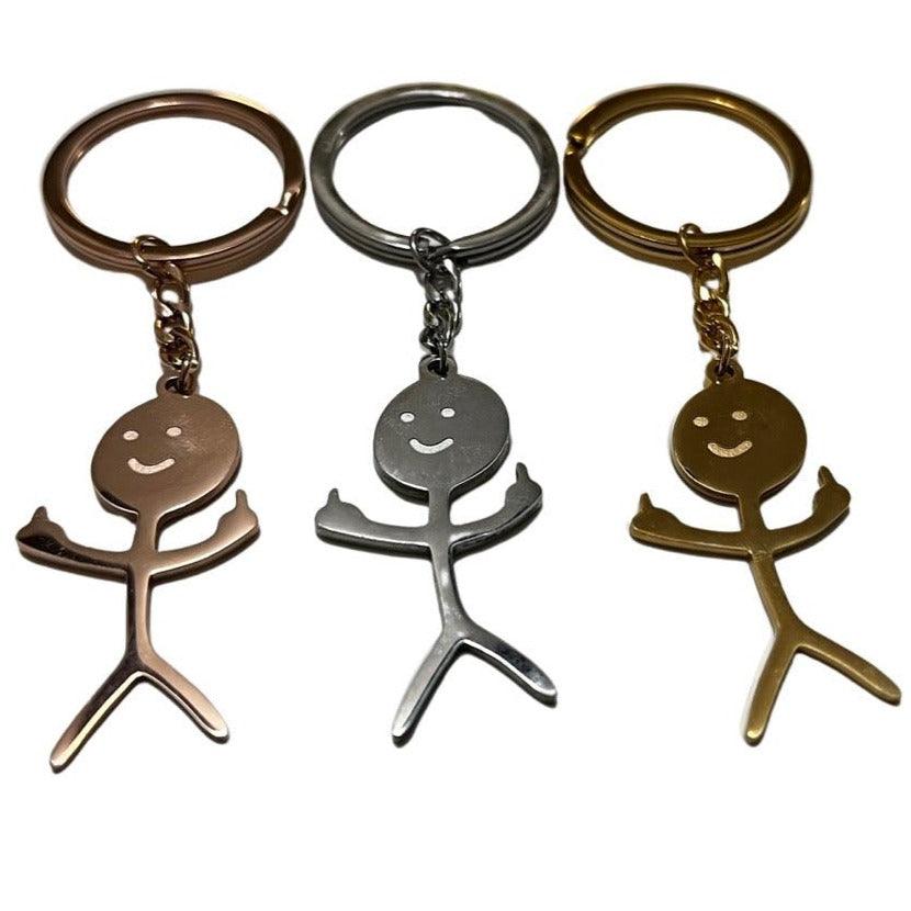 Funny Middle Finger Stick-man, Cat, Dog & Frog Keychain, Funny Gifts, Funny  Keychain, Funny Key-ring 