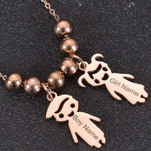 Custom kids name necklace with multiple child pendants