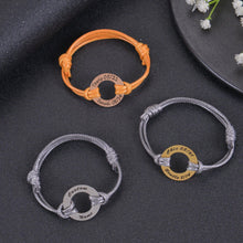 Three color options of custom halo bracelet side by side