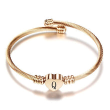 q initial heart bracelet