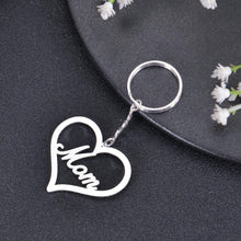 personalized name heart keychain