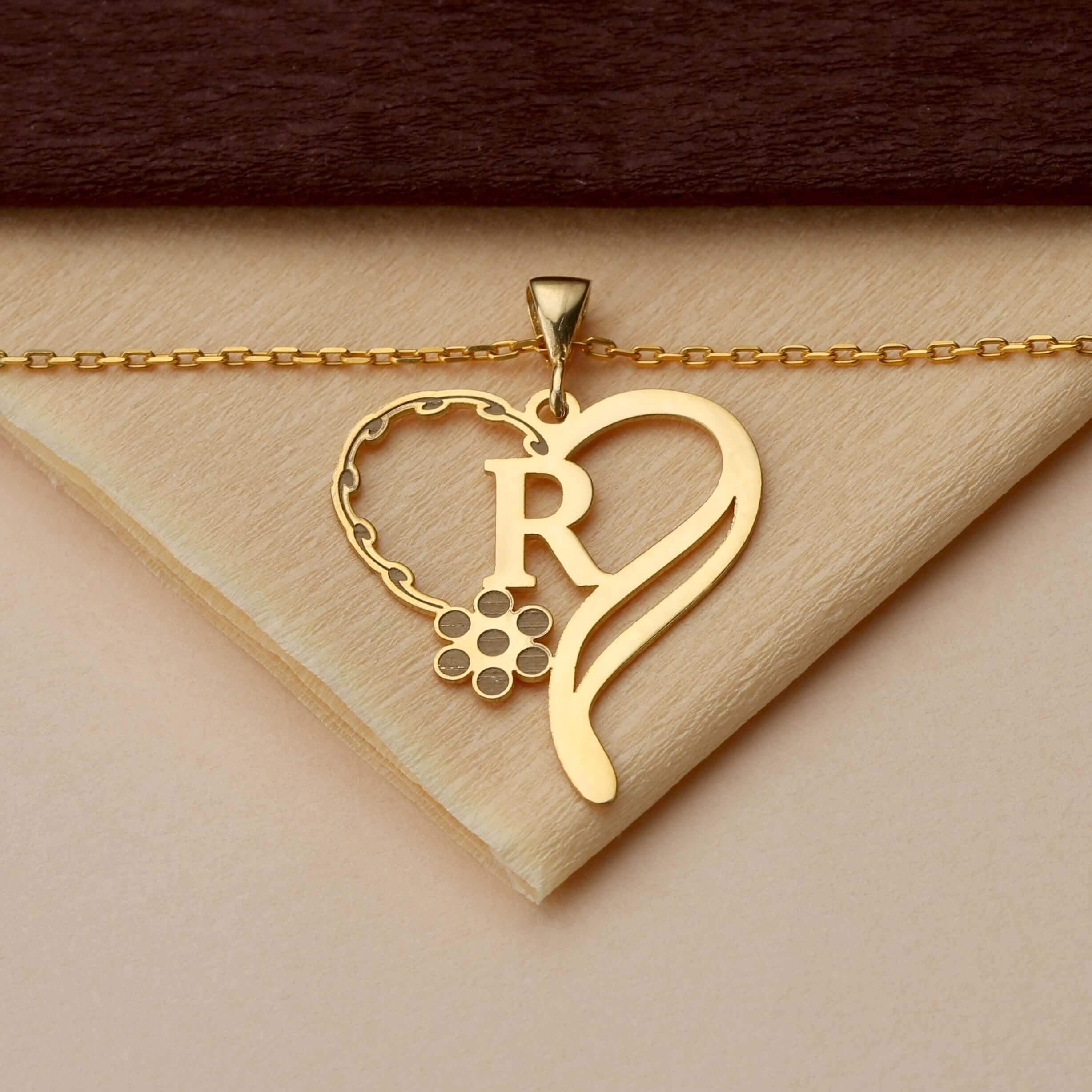 Heart Necklace with Initial-Pendantify-initial necklace,necklace,Personalization