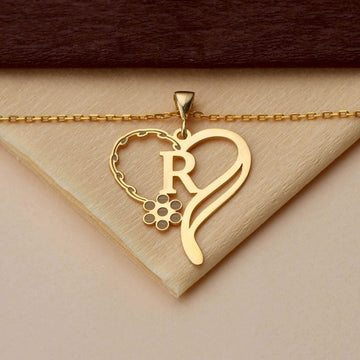 Heart Necklace with Initial-Pendantify-initial necklace,necklace,Personalization