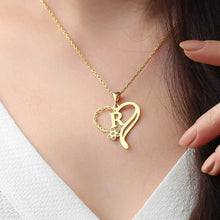 Heart Necklace with Initial-Pendantify-initial necklace,necklace,Personalization