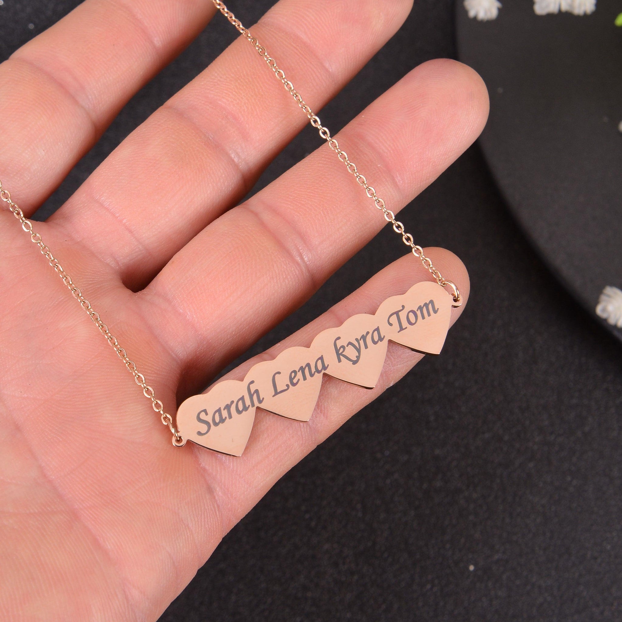 engraved heart name necklace