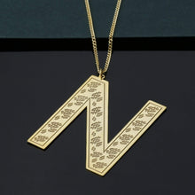 Gold personalized large letter pendant necklace