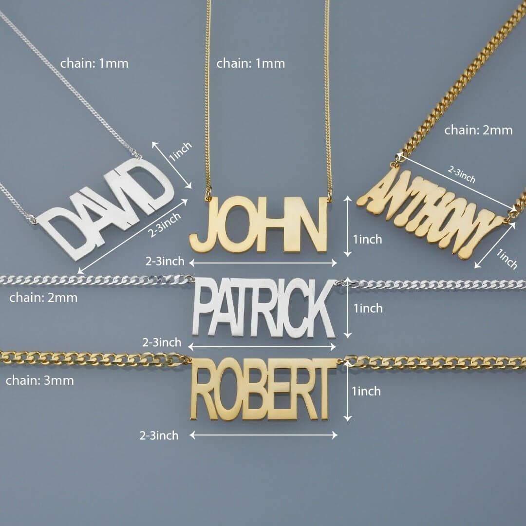 large name plate necklace