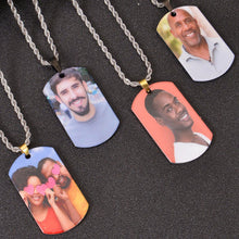 Custom Military Style Colorful Photo Necklace