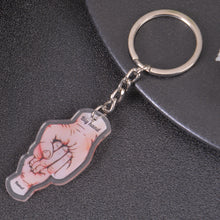 Fist bump keychain with big hand and one kid name